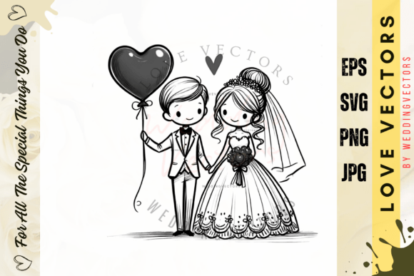 C3799: Luxury Love Vectors for Your Wedding Design