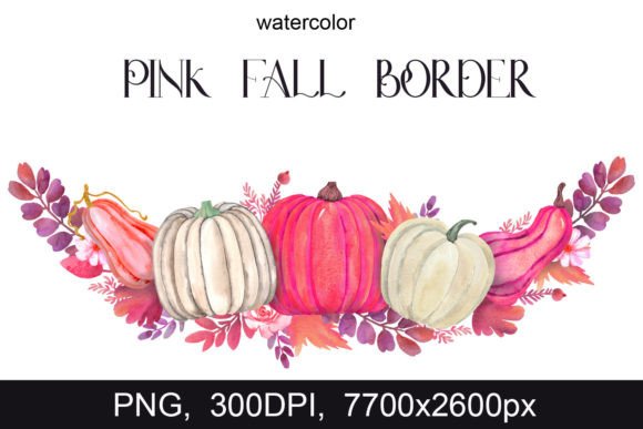 Charming Pink Autumn Elements for Your Designs