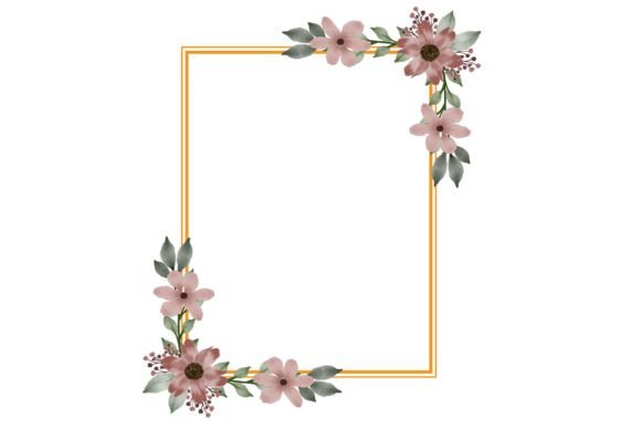 Dusty Pink Floral Frame: Watercolor Elegance for Your Designs