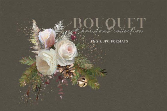 Elegant Floral Bouquet Wedding Clipart for Timeless Holiday Designs