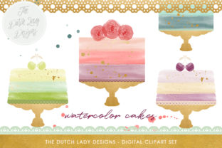Elegant Watercolor Wedding Cake Clipart for Creative Projects