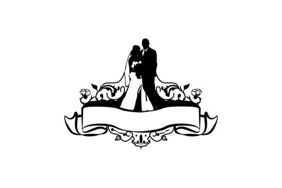 Elegant Wedding Silhouette Clipart: A Designer's Go-To Asset