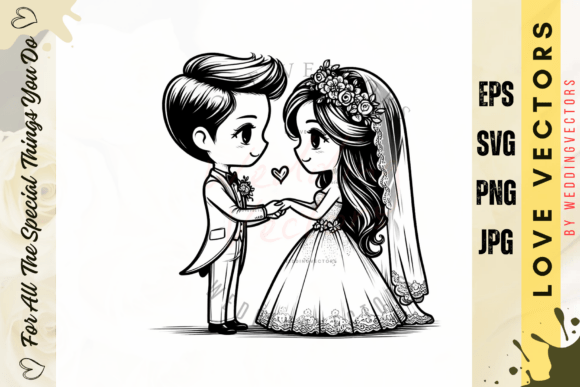 Embrace Romance: Designing with Wedding Couple and Love Vectors
