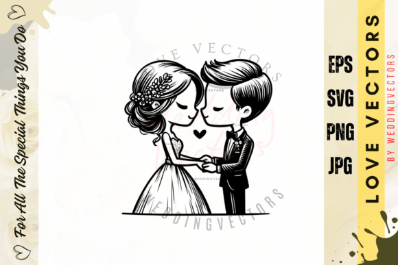 Enchanting Wedding Couple & Love Vectors: The C3752 Design