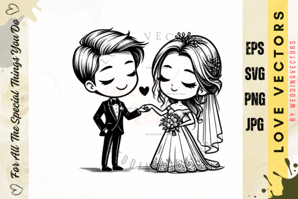 Love Vectors for Your Wedding Couple Designs: The C3730 Set