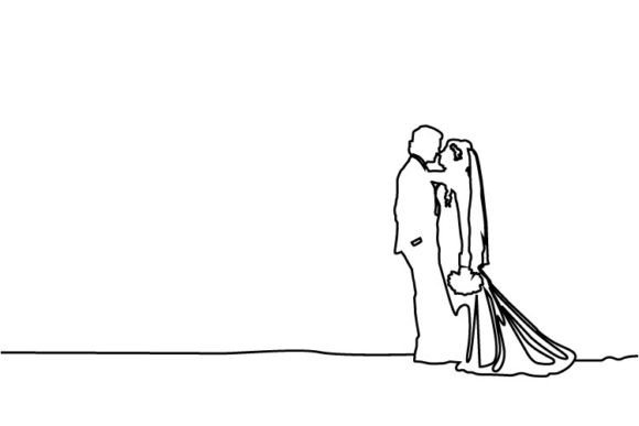 The Beauty of Simplicity: Abstract Line Art Couple Wedding Art