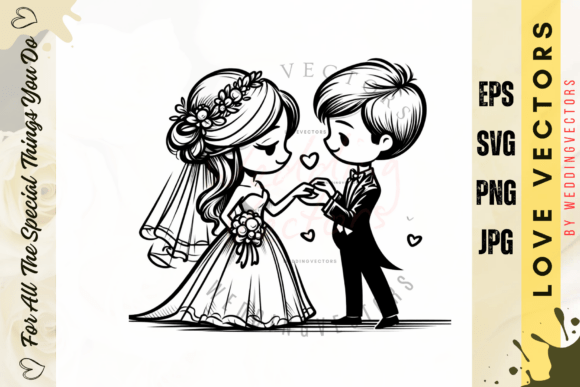 Timeless Wedding Art: C3736 Love Vectors for Designers