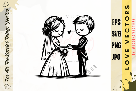 Visual Storytelling with Wedding Couple and Love Vectors - C3937