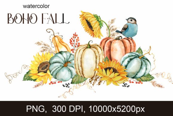 Warmth and Whimsy: Styling with a Boho Fall Pumpkins Border