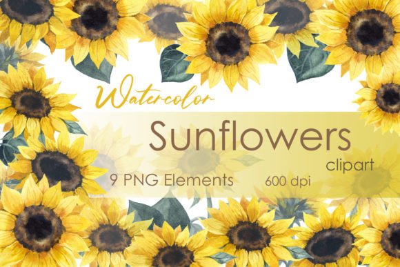 Watercolor Sunflower Wedding Clipart: A Fresh Asset for Creatives