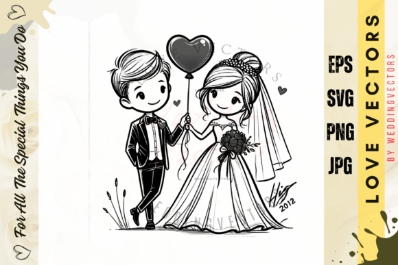 Wedding Couple and Love Vectors: A Designer's Dream Asset
