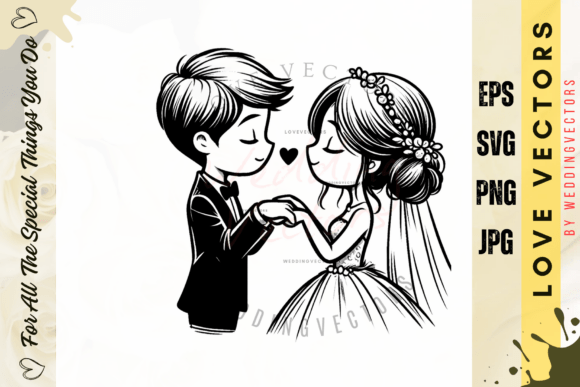 Wedding Couple and Love Vectors - C3881