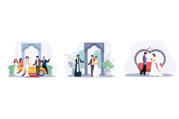 Wedding Couple Party: A Vector Bundle for Celebration Design