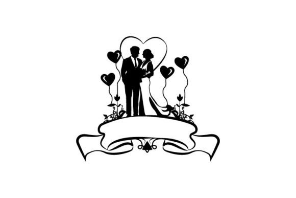 Wedding Silhouette Clipart Banner Vector: Elevate Your Designs